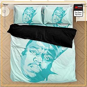 Biggie Smalls Bedding Sets - Crowned Notorious B.I.G. Portrait Light Blue Bedding Set RP0310