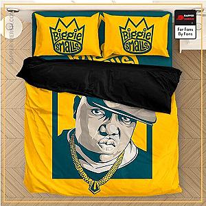 Biggie Smalls Bedding Sets - Biggie Smalls Crown Logo Dope Green And Yellow Bedclothes RP0310