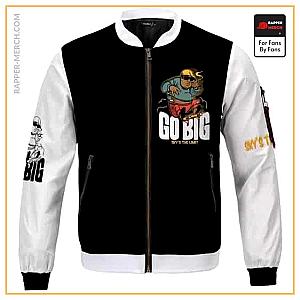 Biggie Smalls Jackets - Biggie Riding Skateboard Go Big Sky’s The Limit Varsity Jacket RP0310