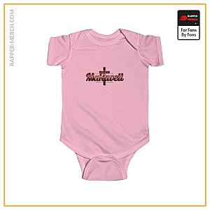 Tupac Shakur Baby Onesies - 2Pac Hustlin Red Makaveli Cross Logo Baby Toddler Onesie RM0310