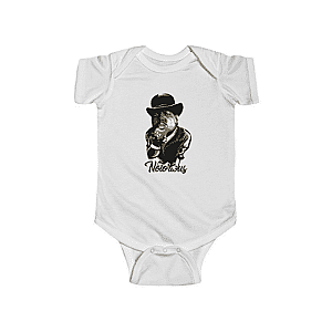 Biggie Smalls Baby Onesies - Gentleman Biggie Smalls Eating Apple Cool Newborn Onesie RP0310