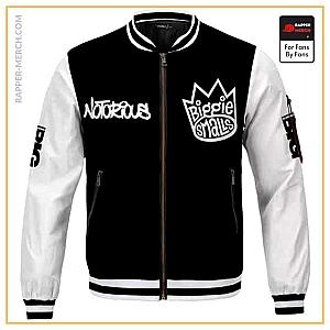 Biggie Smalls Jackets - Biggie Smalls Crown Logo Notorious Minimalist Varsity Jacket RP0310