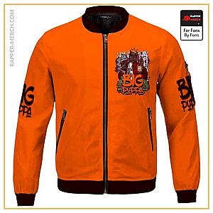 Biggie Smalls Jackets - Vibrant Notorious Big Poppa Lyrics Orange Bomber Jacket RP0310