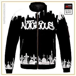 Biggie Smalls Jackets - Monochrome City View Tribute To Biggie Smalls Bomber Jacket RP0310