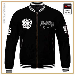 Biggie Smalls Jackets - Bad Boy Logo And Sign Notorious Black Bomber Jacket RP0310