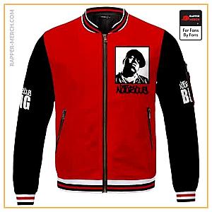 Biggie Smalls Jackets - The Notorious B.I.G. Awesome Red And Black Varsity Jacket RP0310