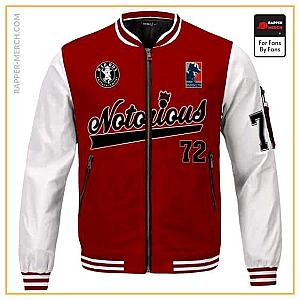 Biggie Smalls Jackets - Notorious Biggie Smalls Bad Boy Logo Red Varsity Jacket RP0310