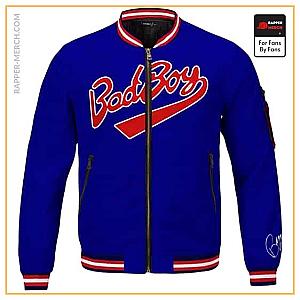 Biggie Smalls Jackets - Bad Boy Crowned Face 72 Logo Icon Blue Bomber Jacket RP0310