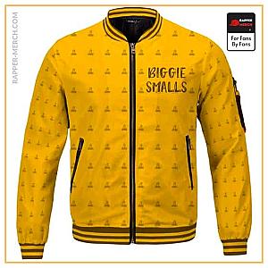 Biggie Smalls Jackets - The Notorious B.I.G. Icon Pattern Yellow Bomber Jacket RP0310