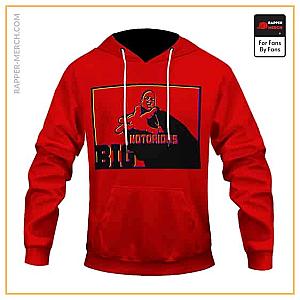 Biggie Smalls Hoodies - Rap Legend The Notorious B.I.G. Silhouette Red Hoodie Jacket RP0310