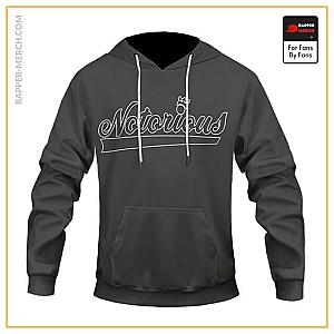 Biggie Smalls Hoodies - The Notorious B.I.G. Minimalist Logo Art Gray Hoodie RP0310