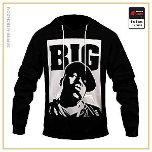 Biggie Smalls Hoodies - Rap Legend The Notorious B.I.G. Portrait Epic Black Hoodie RP0310