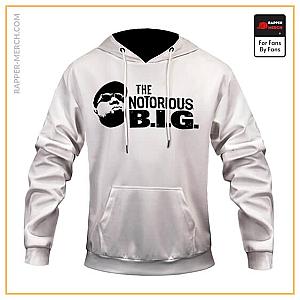 Biggie Smalls Hoodies - Legendary Rapper The Notorious B.I.G. Logo White Hoodie RP0310