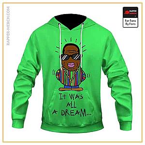 Biggie Smalls Hoodies - It Was All A Dream Biggie Smalls Cartoon Art Green Hoodie RP0310