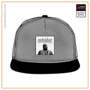 Biggie Smalls Caps - American Rapper Notorious B.I.G. Portrait Art Gray Snapback RP0310