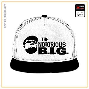 Biggie Smalls Caps - The Notorious B.I.G. Logo Art Dope White Snapback Hat RP0310