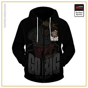 Biggie Smalls Zipped Hoodies - Go Big Sky's The Limit Cartoon Art Biggie Zip-Up Hoodie RP0310