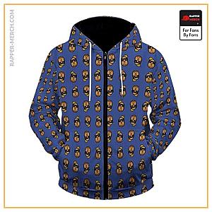 Biggie Smalls Zipped Hoodies - Notorious BIG Cool Crowned Head Pattern Zip-Up Hoodie RP0310