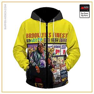 Biggie Smalls Zipped Hoodies - Brooklyn's Finest Biggie Smalls Yellow Zipper Hoodie RP0310