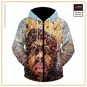 Biggie Smalls Zipped Hoodies - Crowned Biggie Smalls Portrait Paint Splash Zipper Hoodie RP0310