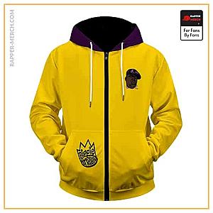 Biggie Smalls Zipped Hoodies - Notorious Biggie Smalls Head Icon Yellow Zip-Up Hoodie RP0310