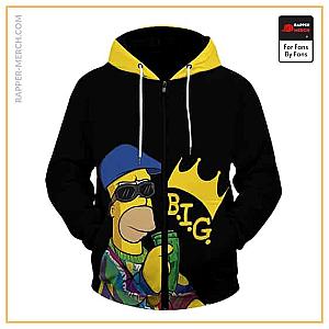 Biggie Smalls Zipped Hoodies - Homer Simpson Parody Notorious BIG Dope Zip-Up Hoodie RP0310