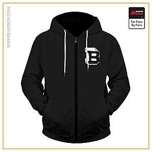 Biggie Smalls Zipped Hoodies - B Is For Biggie Minimalist Design Black Zipper Hoodie RP0310