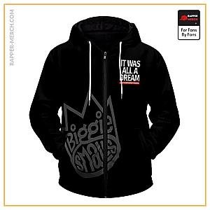 Biggie Smalls Zipped Hoodies - Biggie Smalls Crown Logo It Was All A Dream Zip-Up Hoodie RP0310