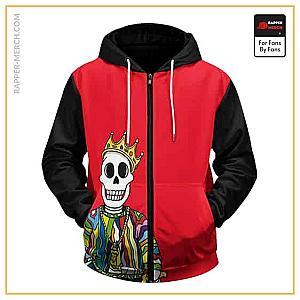 Biggie Smalls Zipped Hoodies - Gangsta Rap Icon Biggie Smalls Skeleton Art Zipper Hoodie RP0310