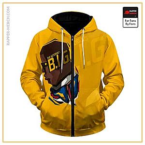 Biggie Smalls Zipped Hoodies - Notorious BIG Abstract Face Art Yellow Zipper Hoodie RP0310