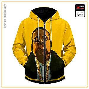 Biggie Smalls Zipped Hoodies - Notorious Biggie Smalls Dope Art Yellow Zipper Hoodie RP0310