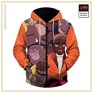 Biggie Smalls Zipped Hoodies - Biggie Smalls Pool of Cash &amp; Ladies Cartoon Art Zip Hoodie RP0310