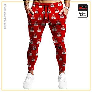 Biggie Smalls Jogger Pants - Biggie Smalls White Silhouette Go Big Pattern Red Joggers RP0310