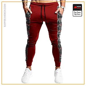 Biggie Smalls Jogger Pants - Gangsta Rapper Notorious BIG Name Art Red Jogger Pants RP0310