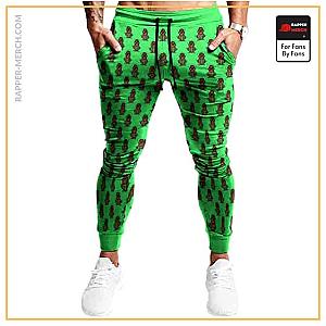 Biggie Smalls Jogger Pants - Rap Icon Biggie Smalls Cartoon Pattern Green Jogger Pants RP0310