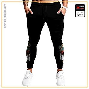 Biggie Smalls Jogger Pants - Go Big Sky's The Limit Biggie Caricature Black Jogger Pants RP0310