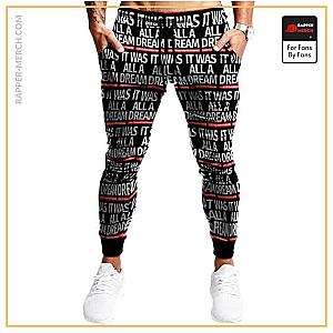 Biggie Smalls Jogger Pants - Biggie Smalls It Was All A Dream Typography Art Dope Joggers RP0310