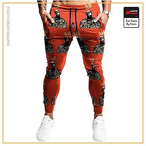 Biggie Smalls Jogger Pants - Dope Crowned Biggie Smalls Juicy Artwork Orange Jogger Pants RP0310