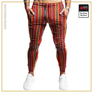 Biggie Smalls Jogger Pants - The Notorious B.I.G. Iconic Stripe Clothes Pattern Joggers RP0310