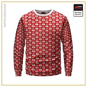 Biggie Smalls Sweatshirts - Sky’s The Limit Go Big Cartoon Pattern Red Biggie Sweater RP0310