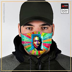 Tupac Shakur Face Maskes - Colorful Rainbow Pattern 2Pac Shakur Tribute Art Face Mask RM0310