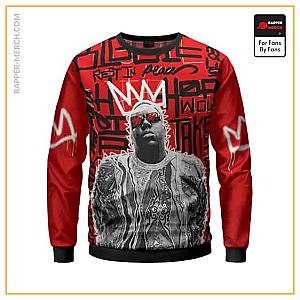 Biggie Smalls Sweatshirts - East Coast Rapper Biggie Smalls Typography Crewneck Sweater RP0310