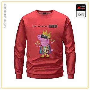 Biggie Smalls Sweatshirts - The Notorious PIG Classic Peppa Pig Parody Red Sweater RP0310