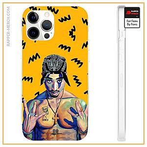 Tupac Shakur Cases - 2pac Shakur Thug Life Pose Awesome Yellow iPhone 12 Case RM0310