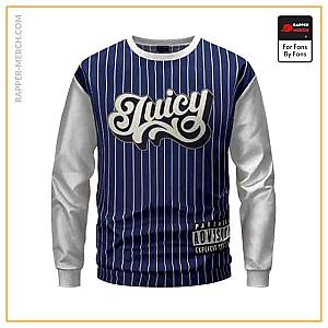 Biggie Smalls Sweatshirts - The Notorious B.I.G. Juicy Blue Pinstripes Sweatshirt RP0310