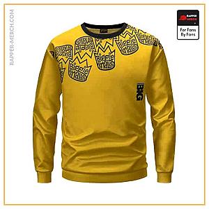 Biggie Smalls Sweatshirts - Awesome Biggie Smalls Crown Logo Pattern Yellow Sweatshirt RP0310