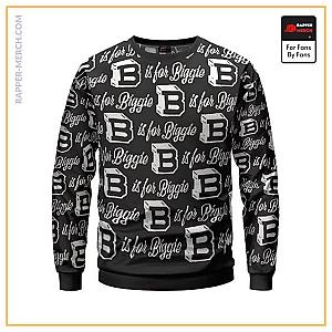 Biggie Smalls Sweatshirts - B Is For Biggie Smalls Typography Pattern Crewneck Sweater RP0310