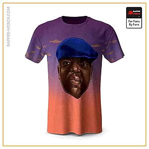 Biggie Smalls T-shirts - Biggie Smalls Head Cut-Out Art Dusk Sky Tees RP0310