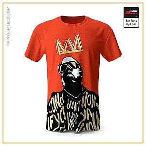 Biggie Smalls T-shirts - Biggie With A Crown Now You Know Lyrics Red Tees RP0310