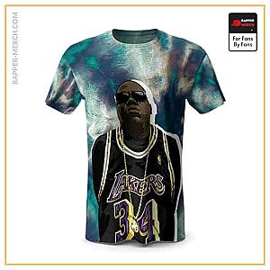 Biggie Smalls T-shirts - Biggie Smalls Wearing Lakers 34 Tie Dye T-Shirt RP0310